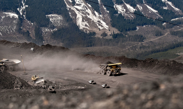 coal truck driving guests on a Teck mine tour in the Elk Valley