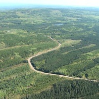 Aerial photo of Hinton plant location. 