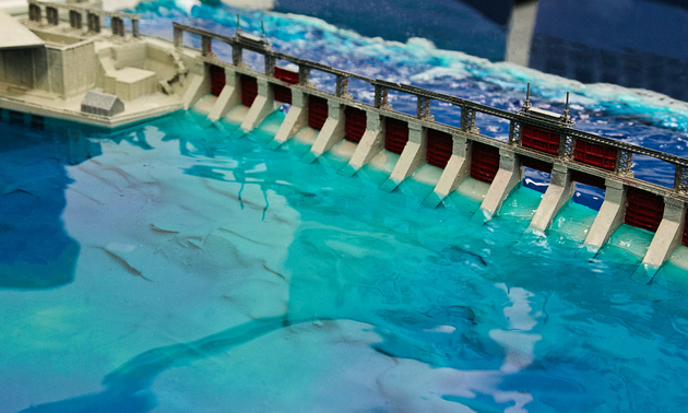 A 3-D print of the dam