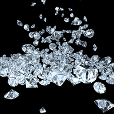 A display of diamonds mined from the Gahcho Kue diamond  mine in Canada's Northwest Territories. 