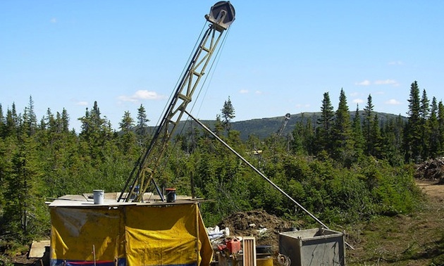 A drill rig in the Eaglehead east zone.