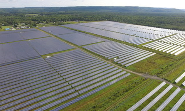 Overhead view of recently acquired solar farms. 