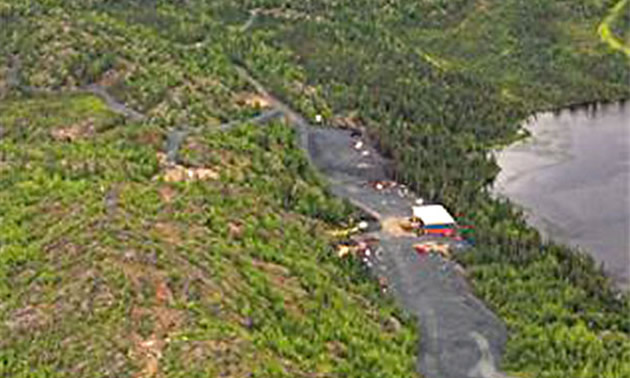 Overhead view of gold mine. 