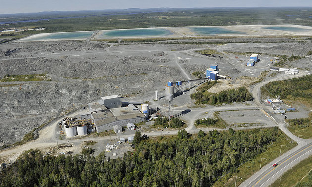 An aerial photo of the fully permitted Sigma Milling Facility and Tailings (looking North). 