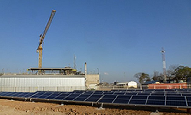 Hybrid plant in western Tanzania during construction