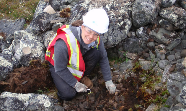 Julie Ross, senior archaeologist at Golder Associates, in the field.