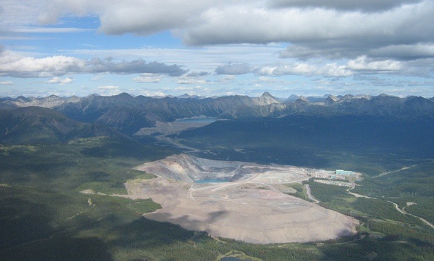 The waste rock dump for the closed Kemess South copper/gold mine in north central British Columbia lies in front of the mine’s open pit