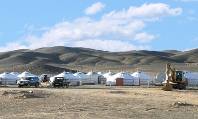Picture of a mining camp in Mongolia. 