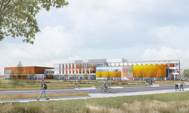 Rendering of the future site of Magna Hall, the newest addition to Seneca's King Campus, designed by EllisDon.