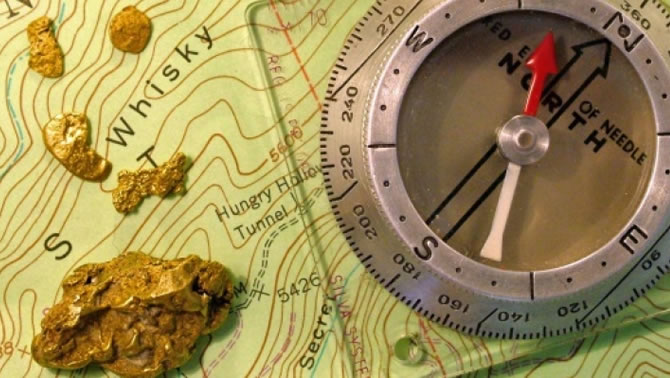 Picture of map and compass. 