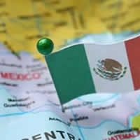 Map and flag of Mexico