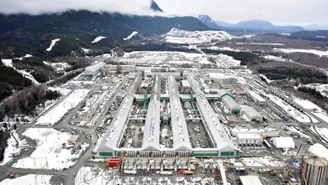 Picture of Rio Tinto Aluminum Smelter in Kitimat, B.C. 