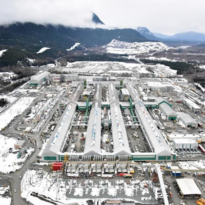 Picture of Rio Tinto Aluminum Smelter in Kitimat, B.C. 