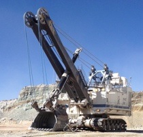 MineSense technology is installed in this 65 cubic yard Bucyrus wire rope shovel. 