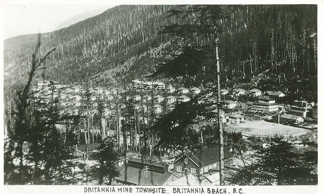 The settlement of Mount Sheer, one of two bases for the Britannia Mining and Smelting Company.
