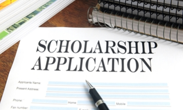 Picture of scholarship application. 