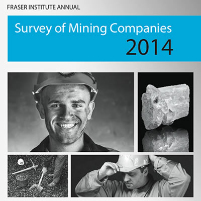 Picture of the front page of the Fraser Institute's annual Survey of Mining Companies 2014.