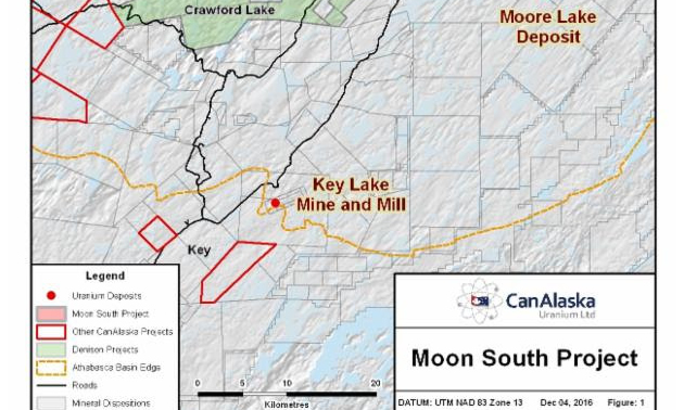 Map showing the CanAlaska Moon South claim. 