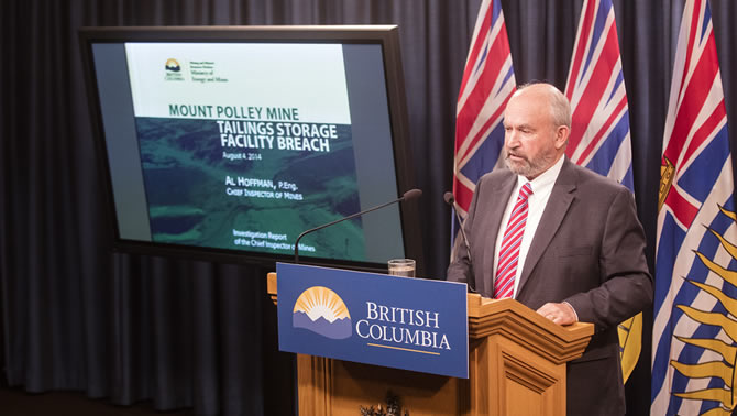 Minister of Mines Bill Bennett responds to the Chief Inspector of Mines’ (CIM) investigation report.