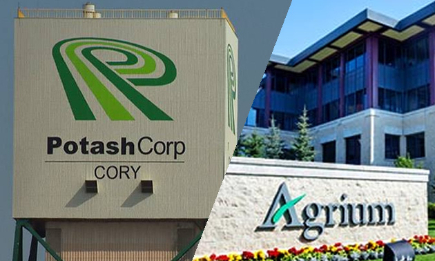 Agrium Inc., and Potash Corporation of Saskatchewan brand names, combined into collage. 