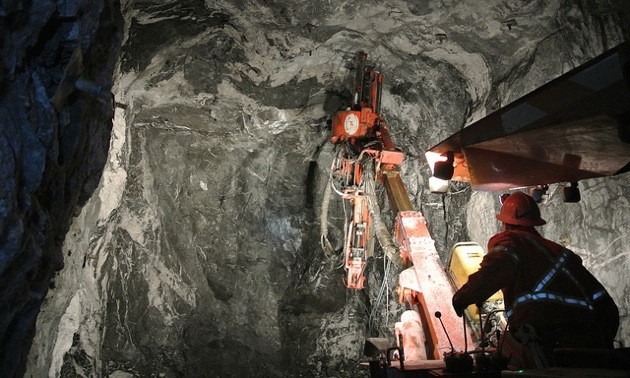 A miner conducts underground drilling at Pretium Resources Inc.'s Brucejack project in northwestern British Columbia.