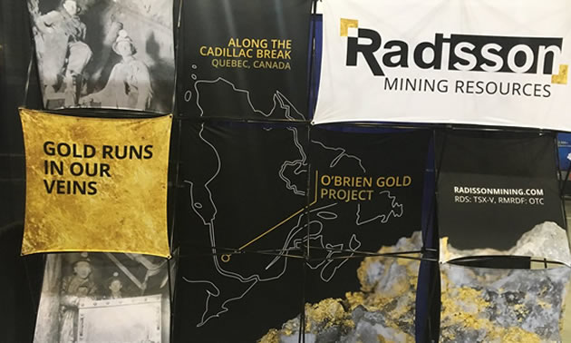 Radisson Mining table at a Mining Show. 