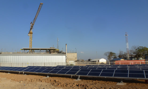 Hybrid plant in Western Tanzania during construction