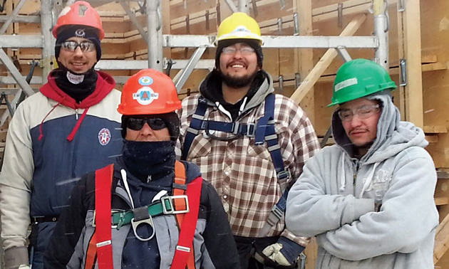 Matawa carpentry trainees attending The Manitoba Regional Council. 