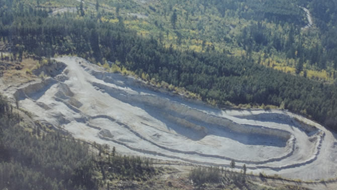 Photo of one of Hi-Test Sand's sand quarries.