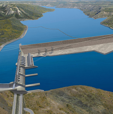 Artist rendering of the Site C dam 