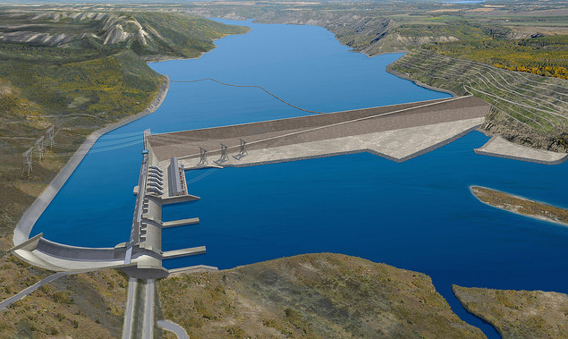 Artist rendering of the Site C dam 