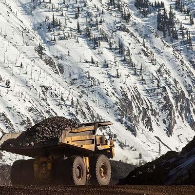 Picture of large Teck truck carrying steelmaking coal. 