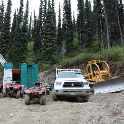 The Thor Project is located 8 km northeast of Trout Lake, B.C. 