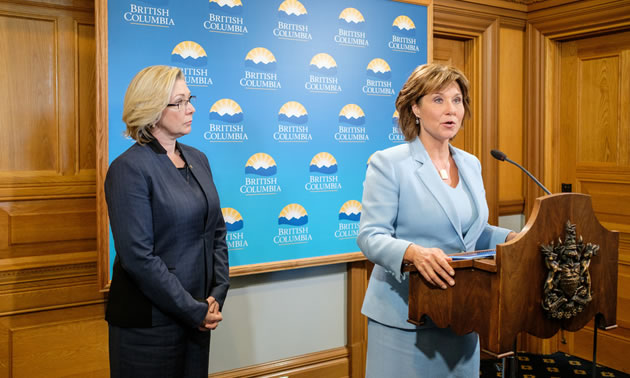 B.C. Premier Christy Clark announces the issuing of an Environmental Assessment Certificate for the Trans Mountain Pipeline Project. 