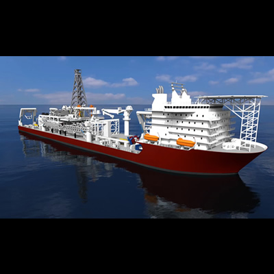 An artist's rendition of the production support vessel being made for Nautilus Minerals Inc. 