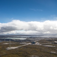Diavik's four-turbine wind farm.